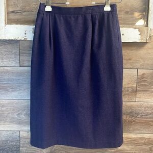 E.H. Woods Wool Blend Pencil Skirt, Vintage, Size 14, Dark Purple